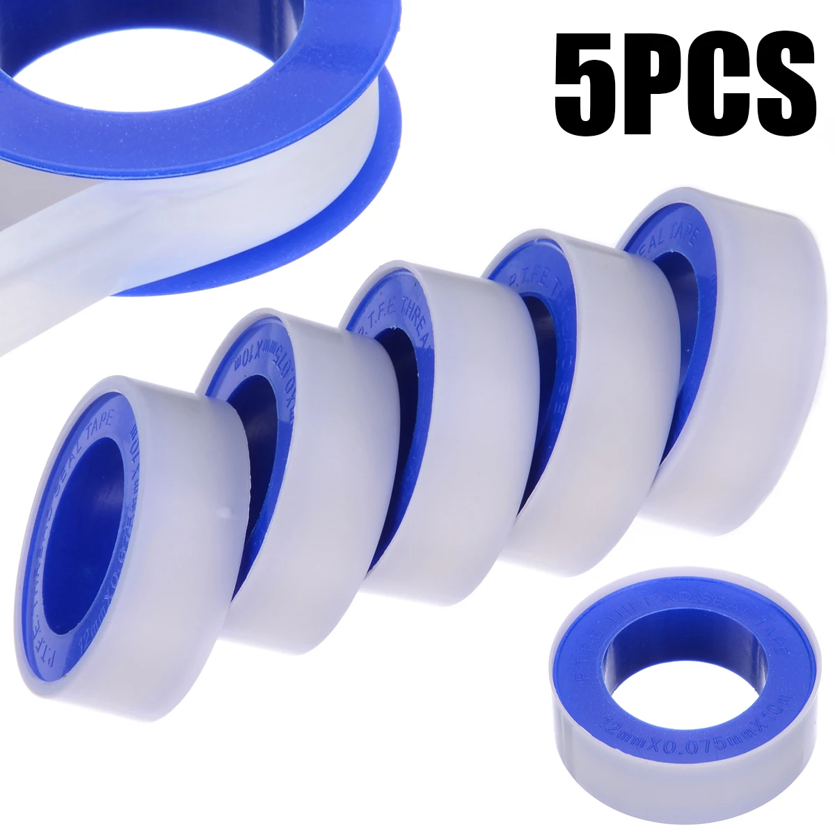 

5pcs PTFE Thread Sealing Pipe Tape Gas Water Tape 10 Meters Waterproof Engineering Dedicated Duct Tap Evacuum Seal Roll
