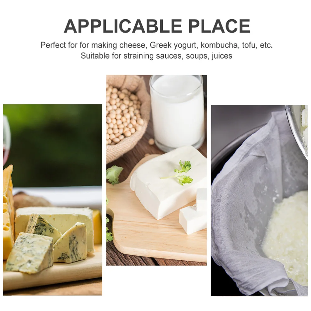 

10Pcs Tofu Cheesecloth Cotton Muslin Reusable Cotton Fabric Hemmed Cheese Cloth for Straining Liquids