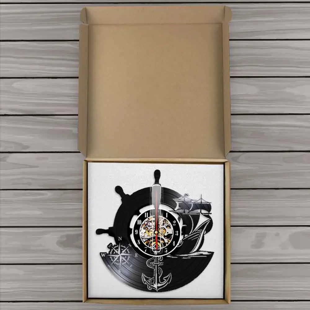 Креативные декоративные настенные часы Якорь корабль морской компас Ретро