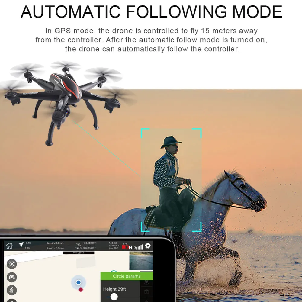 RC Дрон GPS 5G WiFi FPV 1080P камера Smart Follow Квадрокоптер Профессиональный вертолет селфи