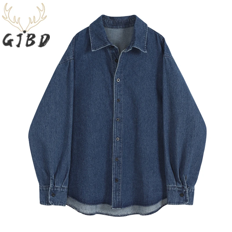

Vintage Blue Long Sleeve Denim Coat Autumn Y2K Denim Jacket Women Baggy Plus Size Casual TOPs Outerwear Fashion Jacket Outerwear