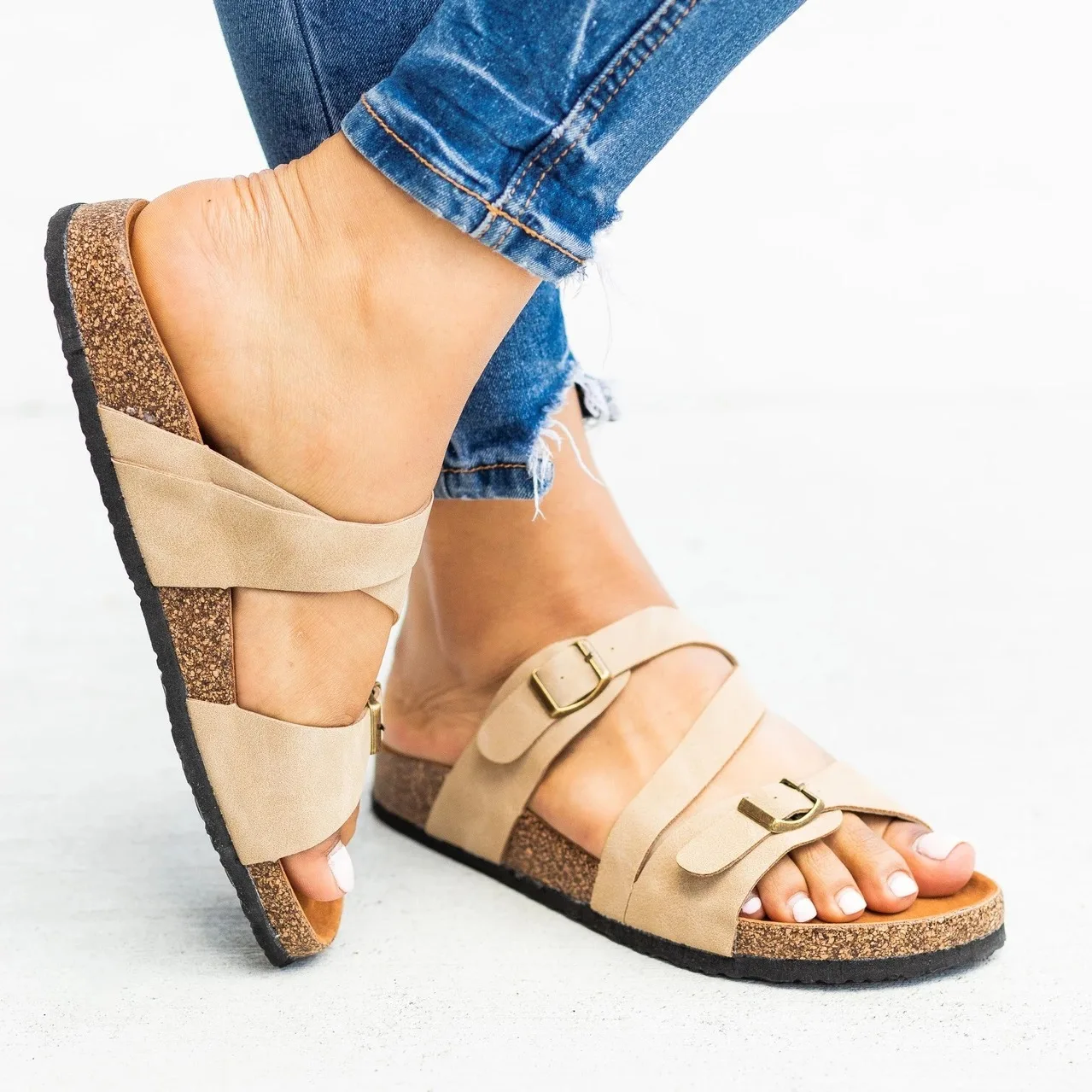 

HOT Sandals Women Wedges Shoes Sandals Summer Flip Flop Chaussures Femme Platform Sandals 2020 New Buckle Sandalia Feminina
