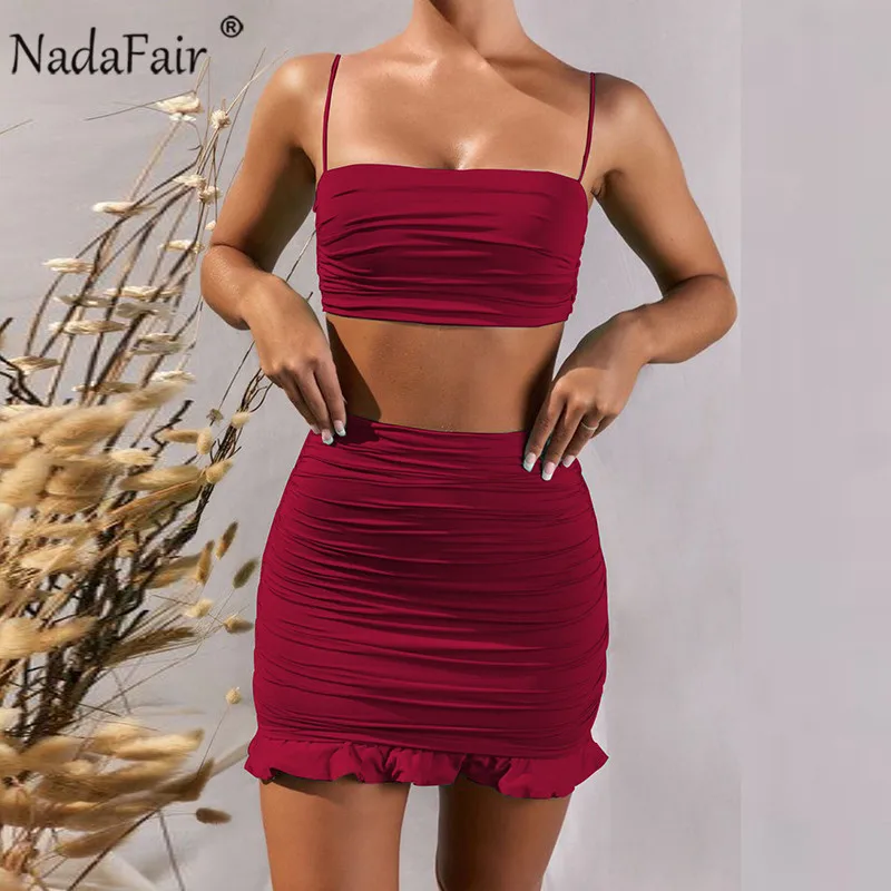 Женский комплект из двух предметов Nadafair белое короткое облегающее платье с