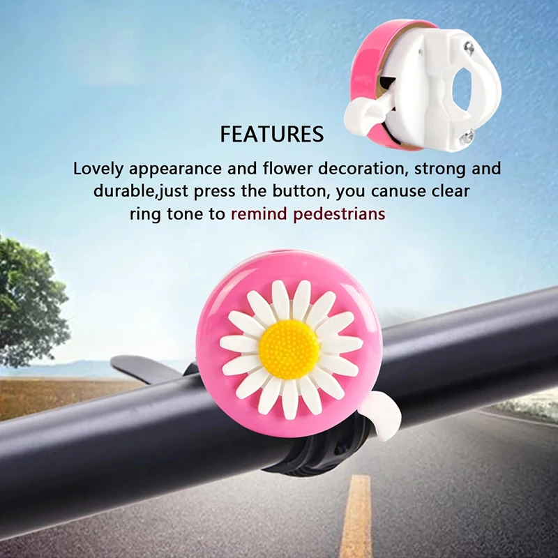 

Daisy Flower Multi-color Bicycle Bell Children Cycling Ring Alarm for Handlebars Alarming Ring Handlebar Bell Accessories