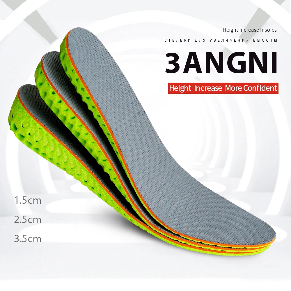 

BANGNI Height Increase Insoles Soft Invisiable Lift Sole Breathable Honeycomb Taller Increase Shoes Pad Free Size for Women Men