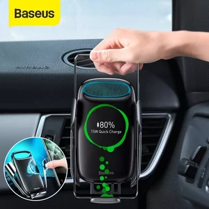 baseus 15w qi wireless car charger for iphone 11 xs electric induction car mount fast wireless charging with car phone holder free global shipping