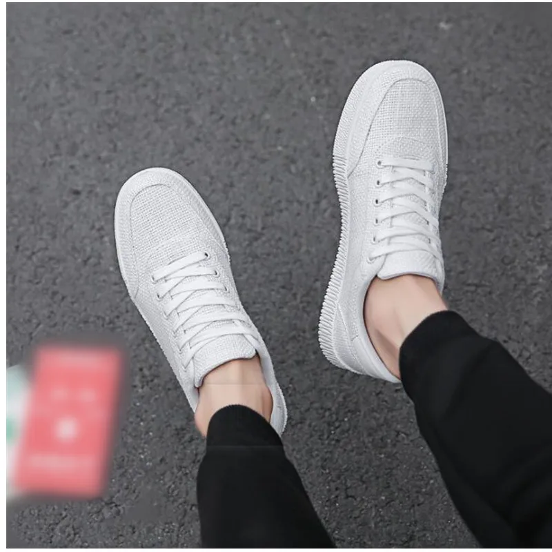 Fashion Men Sneakers 2019 New Linen Lace-up Canvas Shoes Mens Footwear Plimsolls Breathable Sneaker Casual zaptillas hombr | Обувь