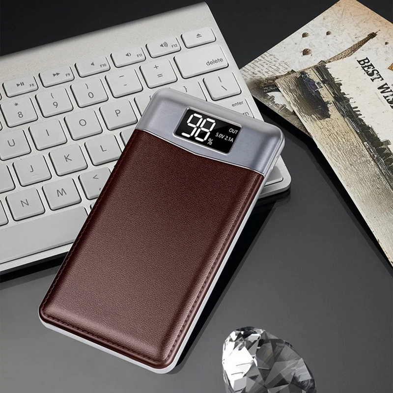 Coffee 20000 мАч, портативный двойной USB внешний аккумулятор, внешний аккумулятор, светодиодный дисплей, зарядное устройство для телефона, банка для смартфонов, Powebank - Цвет: Coffee
