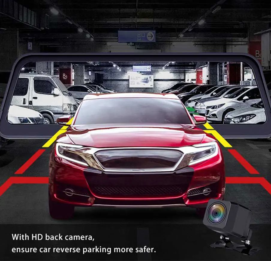 Автомобильный видеорегистратор 4G ADAS Android 10 ''с двумя объективами камера в зеркале заднего вида gps Wi-Fi монитор парковки рекордер вождения E98