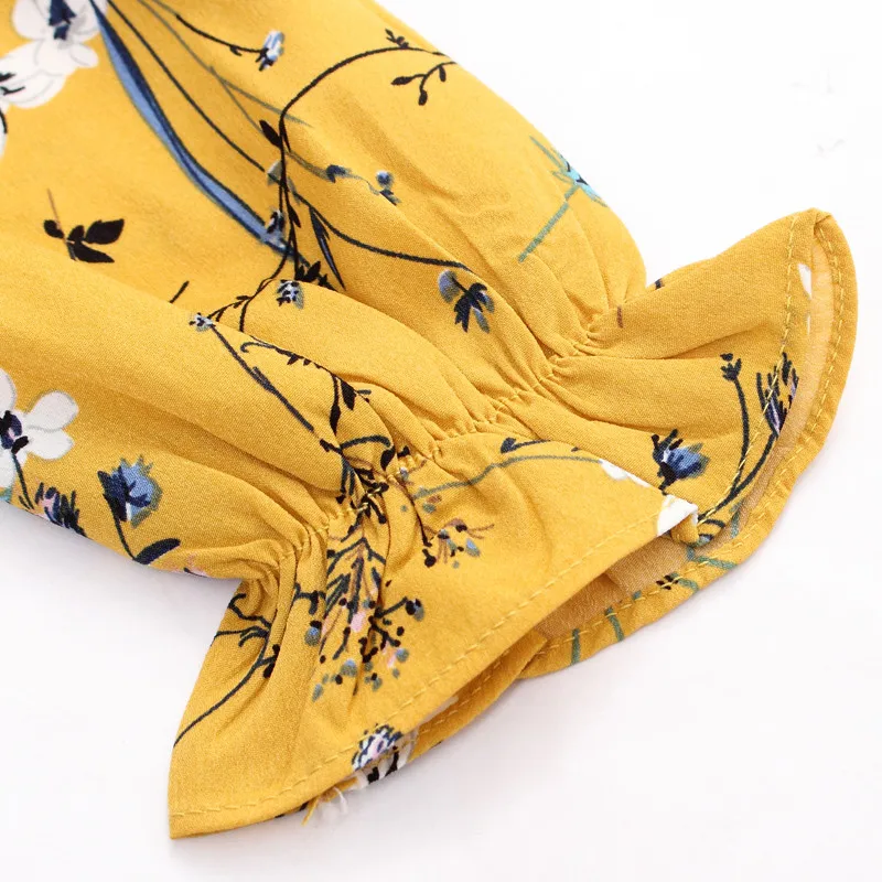 Шифоновое платье для девочек-подростков свободное Хлопковое с длинным рукавом и