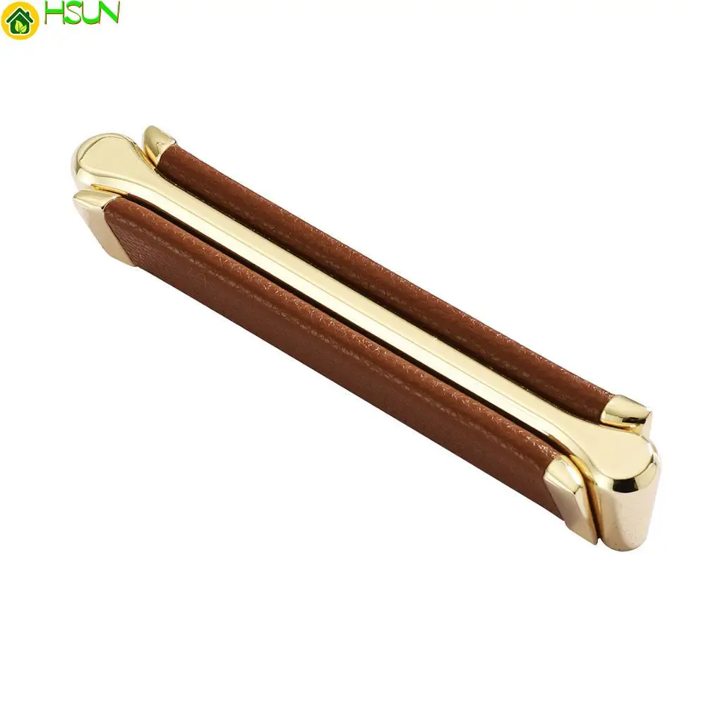 Ручка ящика шкафа металла и цинка золотые кожаные бронза высокого класса люкс