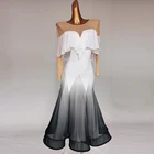 Костюм для бальных танцев на заказ, сексуальное платье для бальных танцев с длинными рукавами для пожилых женщин, платья для соревнований по бальным танцам