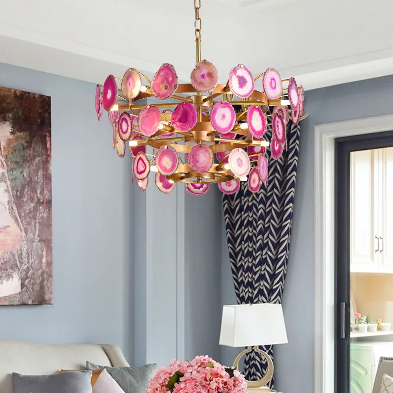 Потолочная люстра из скандинавского агата креативный цветной подвесной