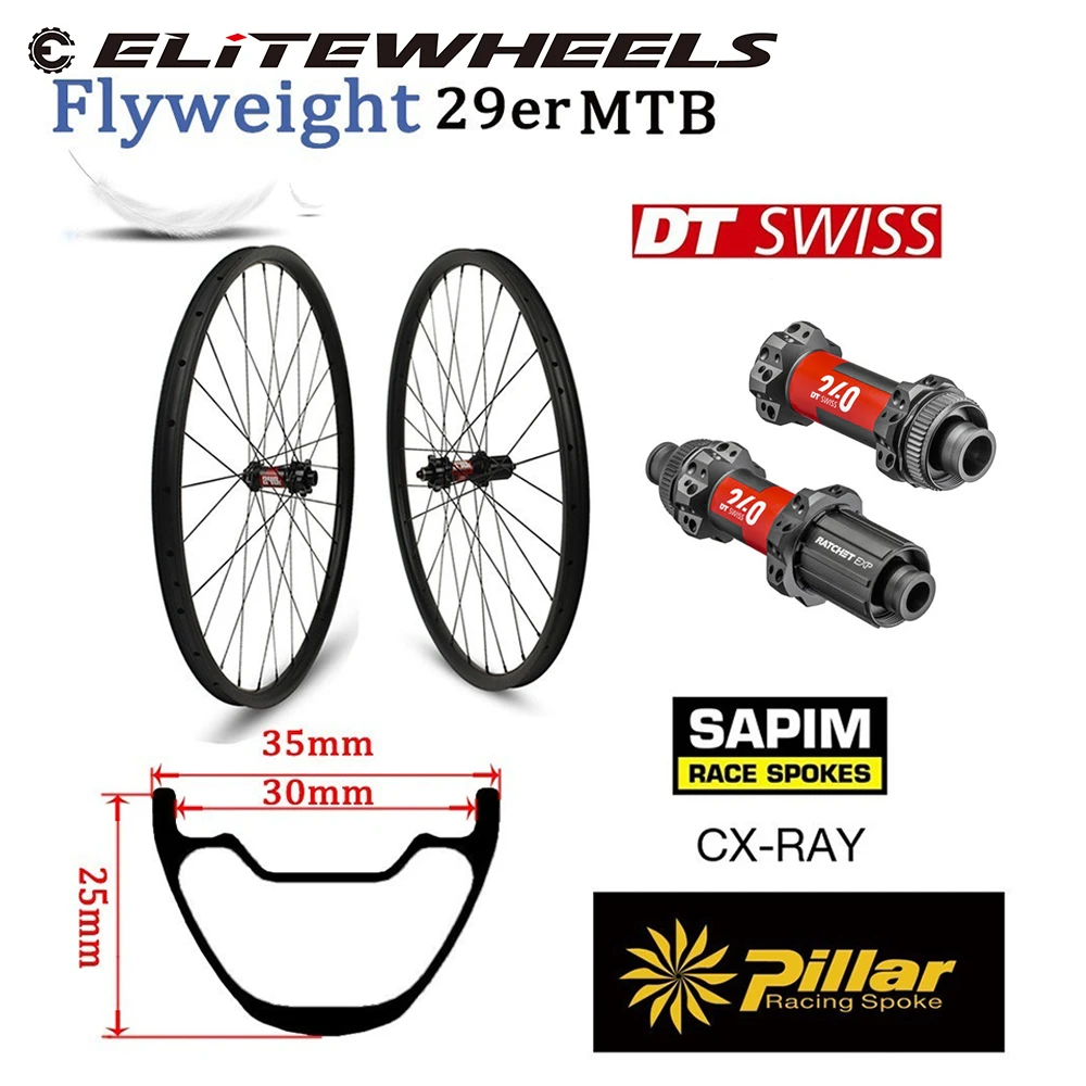 Комплект колес для горного велосипеда ELITE 355g Only 29er бескамерный комплект XC без