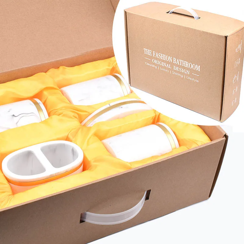 2020 Керамика Мрамор узор Ванная комната комплект набор для умывания ванной