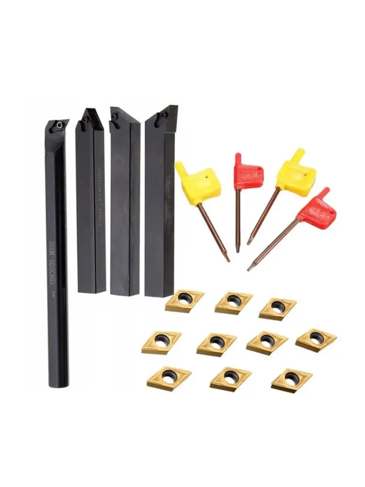 

Lathe Turning Tool Holder with Carbide Insert Blades Boring Bar Cutter Wrench