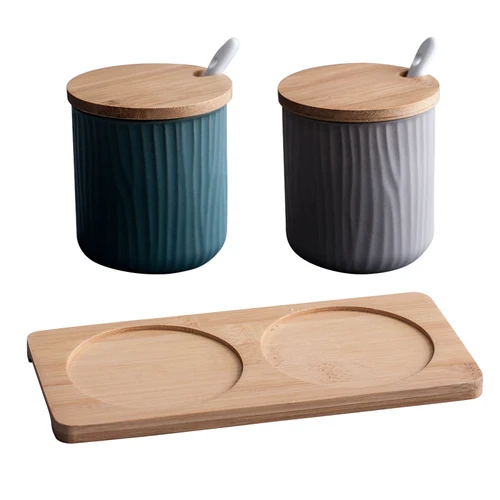2PCS SET E Керамический горшок для приправ, креативная бутылка для хранения, Скандинавская Бытовая коробка для приправ, емкость для соли, кухонные принадлежности, комбинированный набор - Цвет: 2PCS SET E