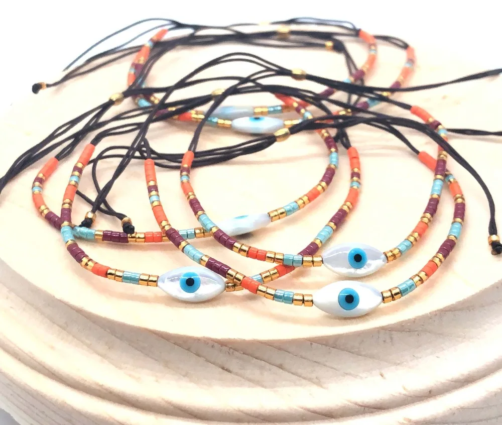 Go2boho MIYUKI Evil Eye браслеты Fatima ручной браслет женские крест Pulsera Mujer Boho шикарные летние пляжные ювелирные изделия со звездами Bijoux