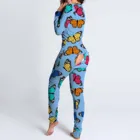 Для женщин пижамы комплект на пуговицах функциональный отворот на пуговицах комбинезон для взрослых Открыть Батт пижамы Комбинезоны длинные пижамы набор