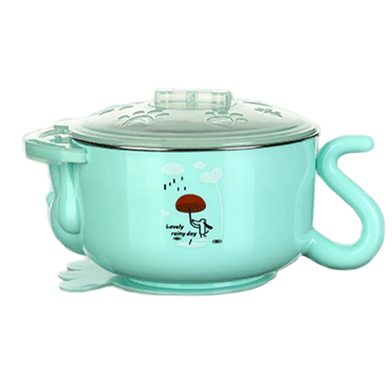 Противоопрокидывающая изоляционная чаша с ложкой и вилкой/противоскользящая