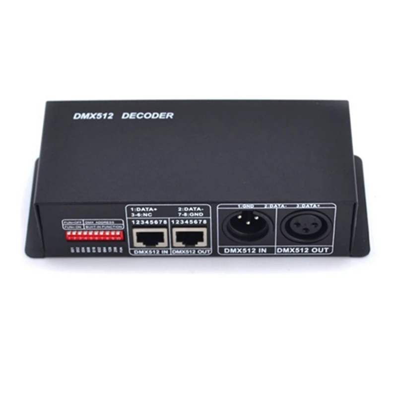 

CLAITE 4CH 4A 4 Channel RGBW DMX 512 Decoder DC12-24V LED Digital Controller for LED Strip Light
