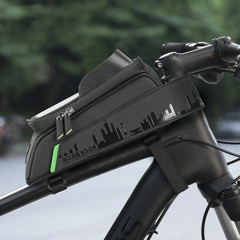 rockbros bike bag front phone bicycle bag for bicycle tube waterproof touch screen saddle package for 5 8 6 bike accessories free global shipping