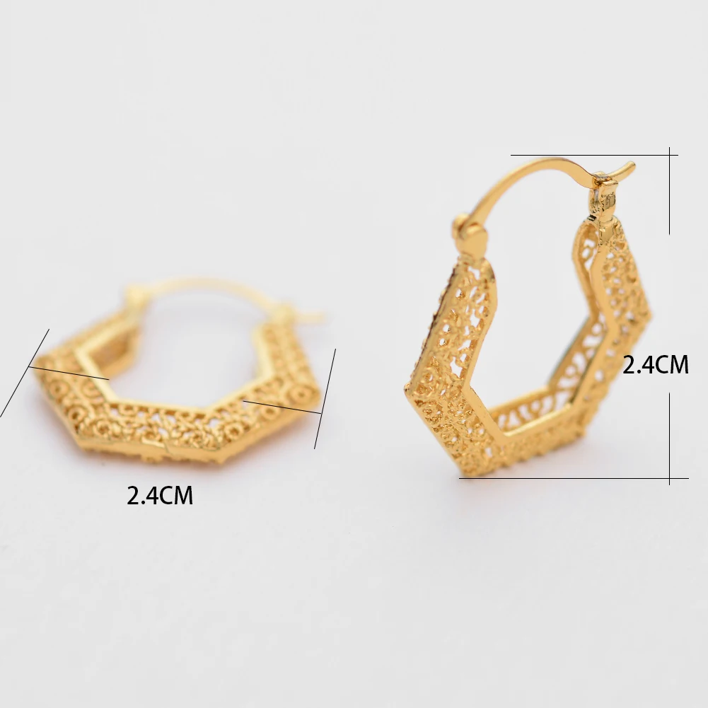 WANDO золотой цвет Nationali Эфиопии серьги для женщин/девушка золото Цвет классика