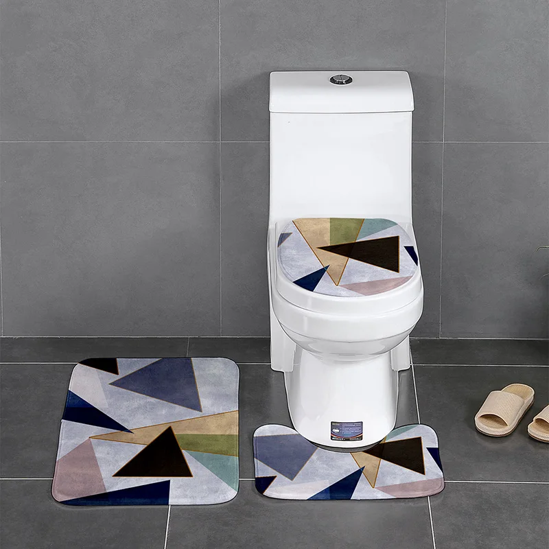 thick flannel bathroom bath mat set toilet rugs u shape floor carpets in bathroom toilet foot pad anti skid washable lid cover free global shipping
