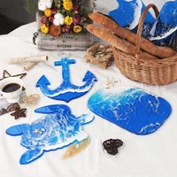 sea turtle whale anchor tray with handle silicone mold round square shape ornaments diy mold decorative home craft tool