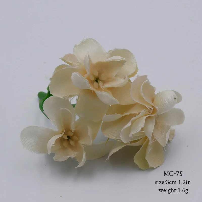 Beige white 10 шт. Многослойные лепесток искусственные цветы цветок голова для свадьбы украшение дома Рождество День цветок хорошо DIY шелк Hardwork - Цвет: Beige white