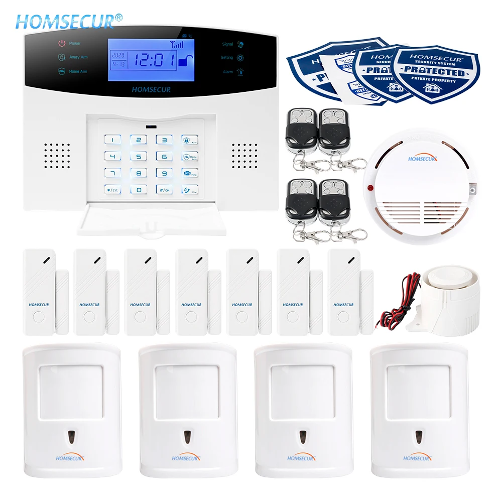 

HOMSECUR Wireless&Wired GSM SMS Autodial Home House Alarm System+IOS/Android APP