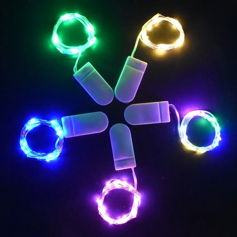 

9 Colors/set Decorative Led Copper Wire Lamp String Of Christmas And Wedding Button Copper Wire Lamp