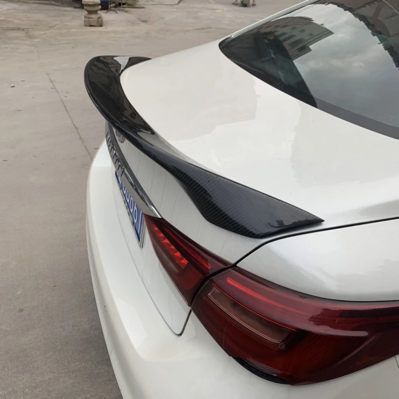 Углеродные задние губы для Infiniti Q50 Q50S УГЛЕРОДНЫЙ спойлер 2014 2015 2016 2017 углеродное
