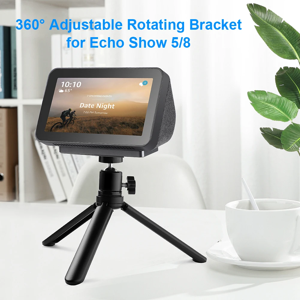 

Aluminum Alloy Stand for Echo Show 5 8 Smart Speaker Adjustable Tripod Holder with 360 Degree Ball Head Magnetic Attachment