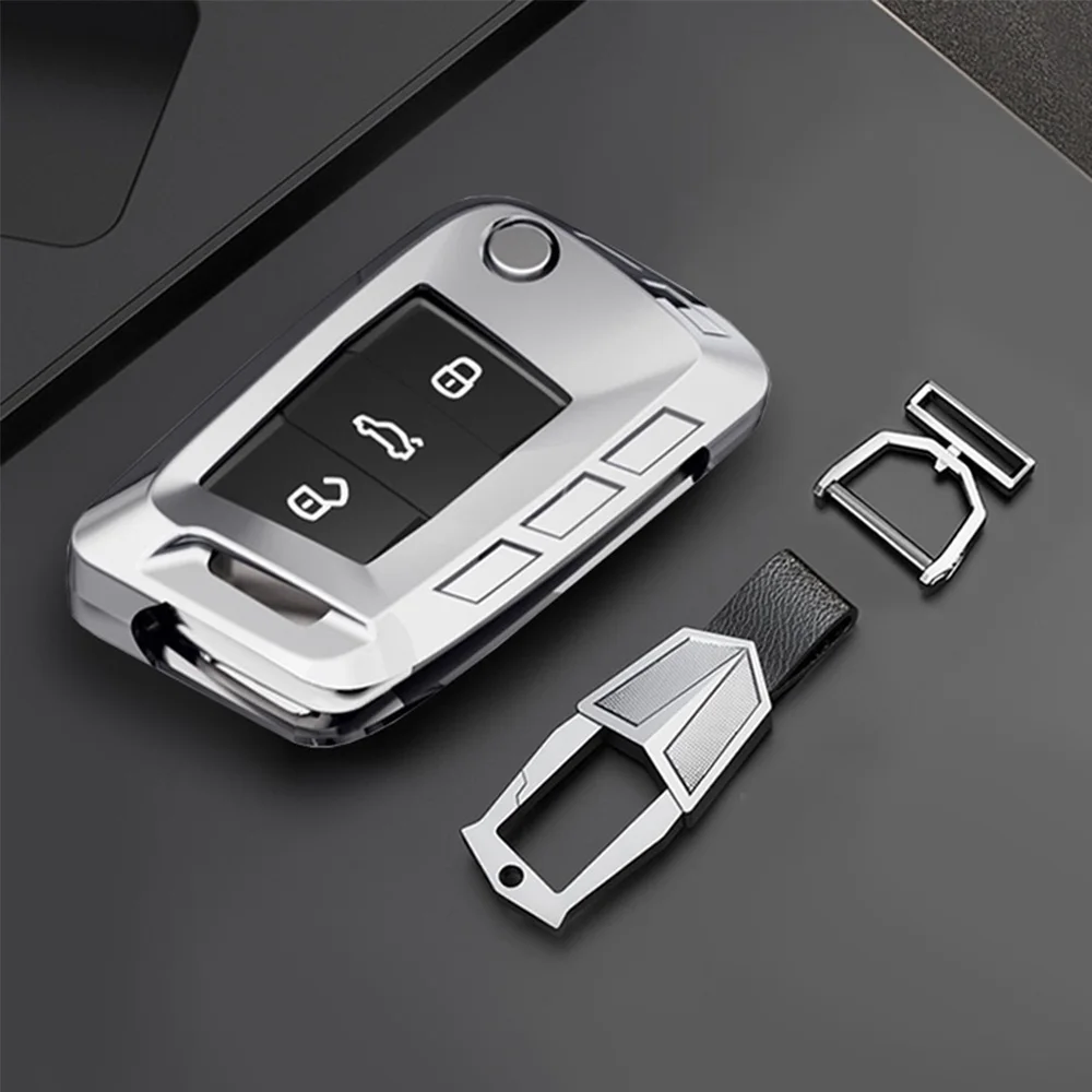 

Zinc Alloy Car Key Case Cover For Volkswagen VW Polo Golf 7 MK7 Tiguan passat For Skoda Octavia Kodiaq For Seat Leon Car Styling