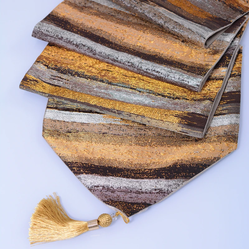 Роскошный стильный золотой и серый полосатый современный простой настольный