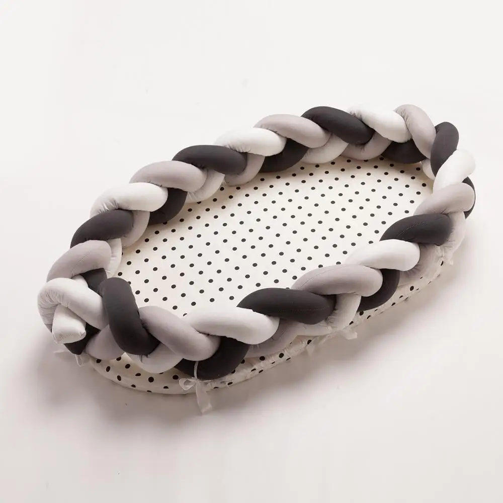 Вязаный детский шезлонг для кровати портативное детское гнездо новорожденного