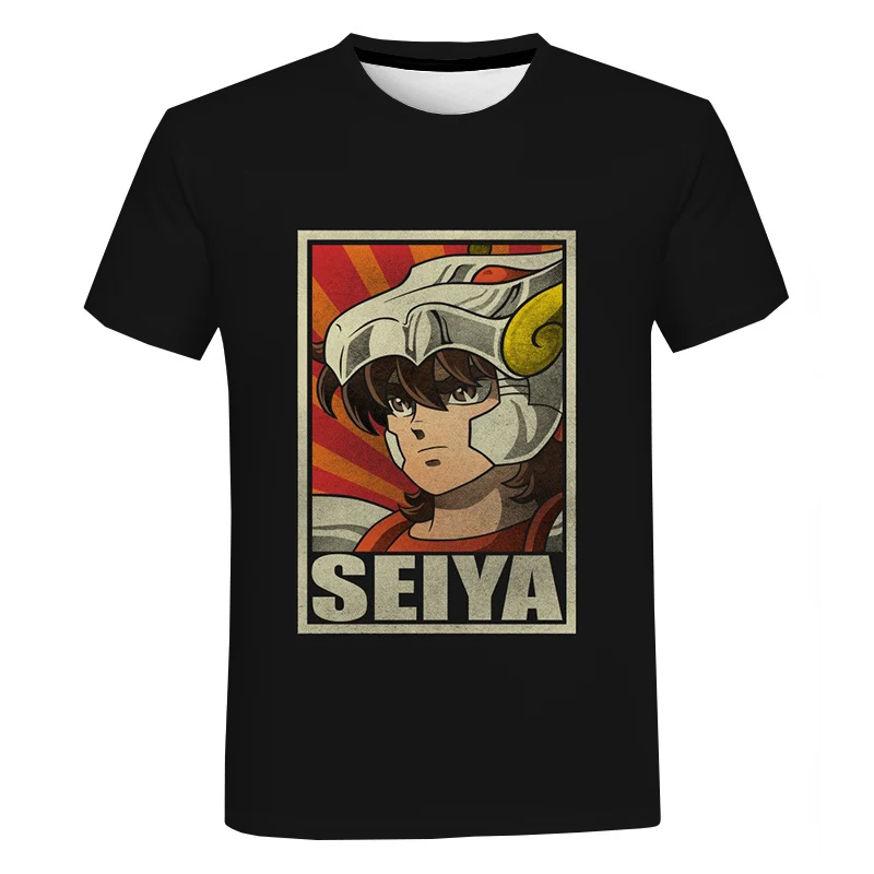

Saint seiya series anime print t-shirt, men's and women's t-shirt with 3d graphics, novelty, fashion, cartoons, casual streetwea
