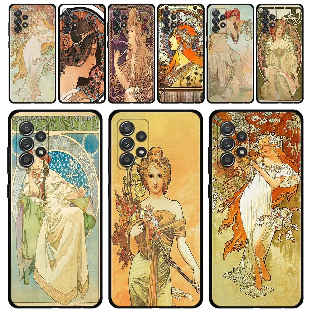 

art poster ALPHONSE MUCHA Slim Case For Samsung Galaxy A51 A71 A01 A11 A21 A21S A31 A41 A72 A52 A42 A32 A22 A12 A02 A02s F42