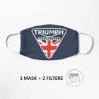Мотоциклетная рубашка с британским флагом Triumph, наклейка, толстовка, маска унисекс, многоразовая маска для рта, белая Милая аниме маска для лица Mascarilla
