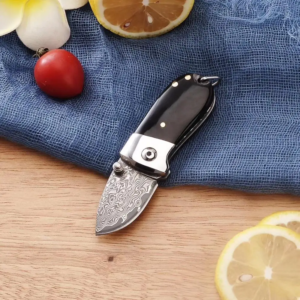 Дамасский складной нож карманный мини-нож для кемпинга охотничий
