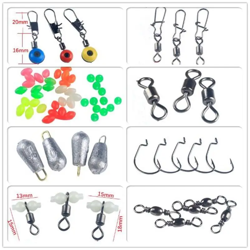 

177PCS/Set 16 Multiple Fishing Accessories Set Fishing Tackle Safety Portable Box