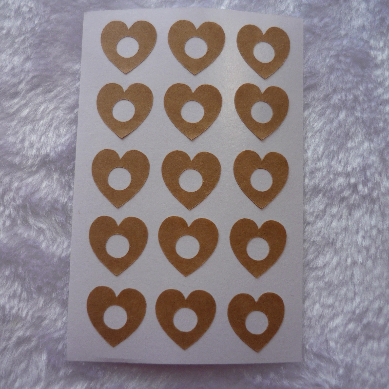 15 мм-Кольцо из натуральной коричневой крафт-бумаги в форме сердца армированные