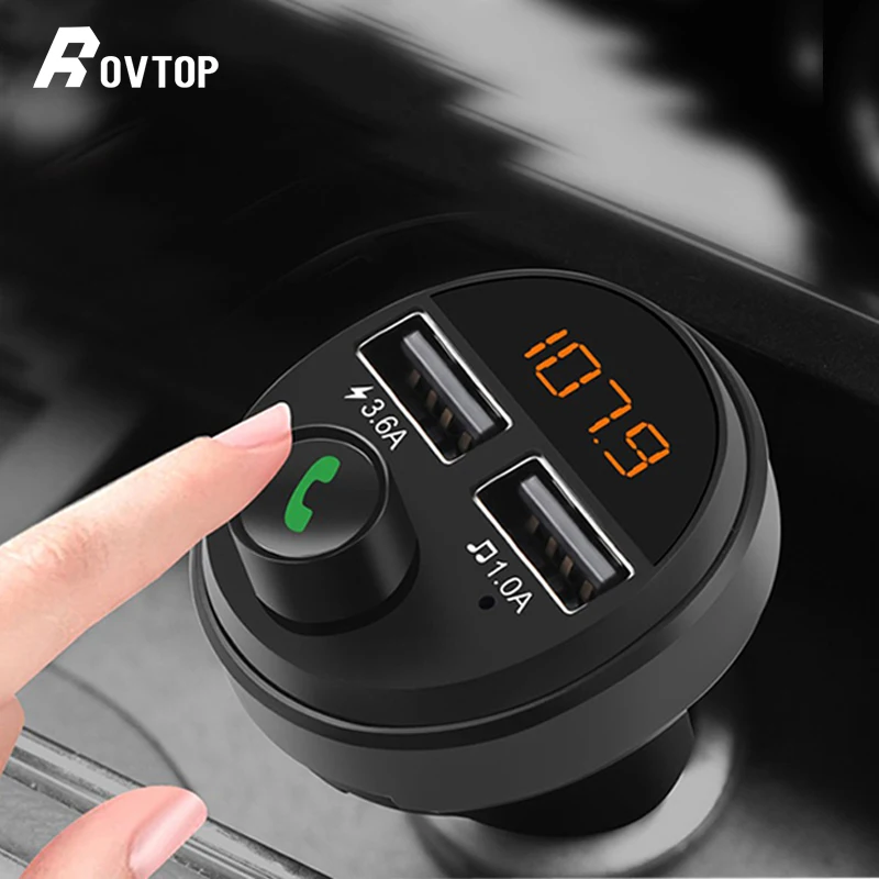 Автомобильное зарядное устройство USB, беспроводная гарнитура, Bluetooth 5,0, комплект, fm-передатчик, MP3 плеер, a, быстрая зарядка, двойное зарядное устройство USB, поддержка TF карты