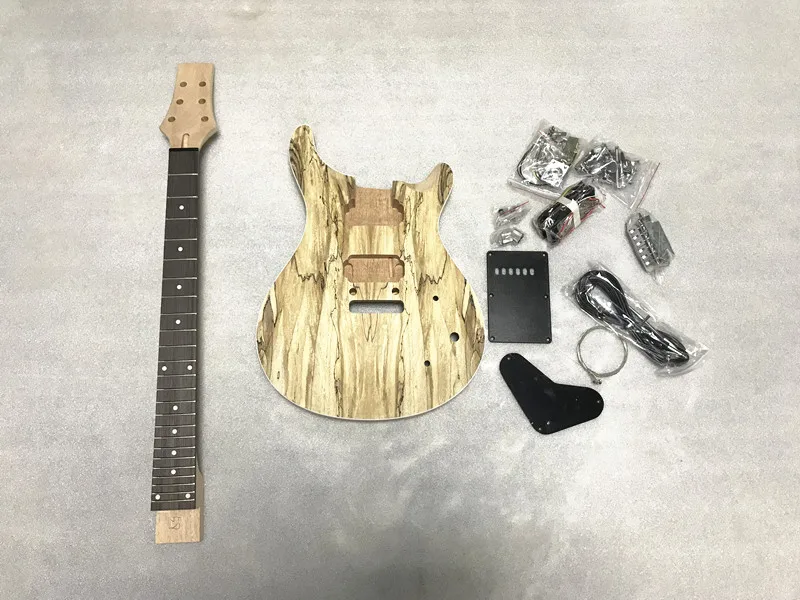 Незавершенный твердый корпус из красного дерева DIY PRS электрогитара наборы со всеми Hardwares