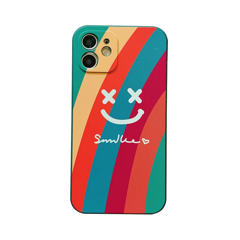 

Rainbow Smile Print Phone Case For iPhone 11 12 Pro X XS MAX XR TPU Cute Sweet Women Girl Phone Cover For iPhone 8 7 plus