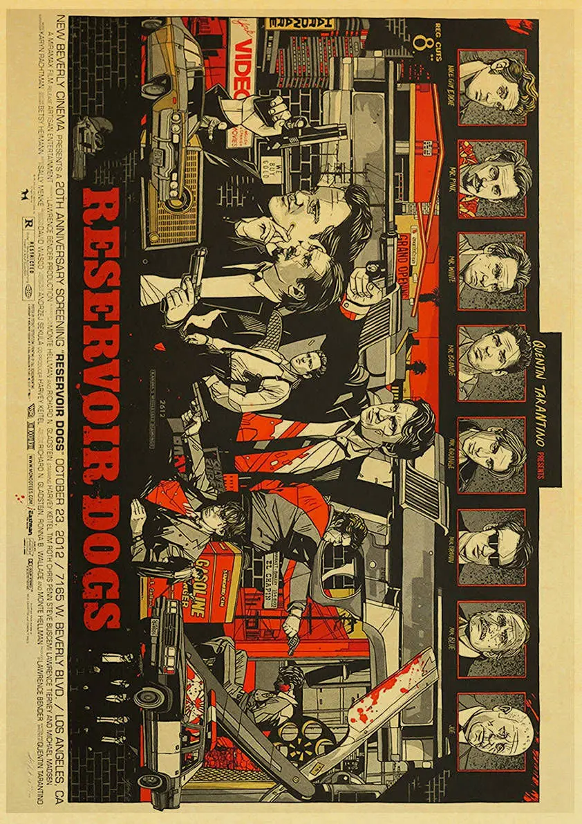 E163 Quentin Tarantino Movie Kill Bill Inglourious Basterds The Hateful Eight Poster High Quality Kraft Paper Home Room Decor - Цвет: E163