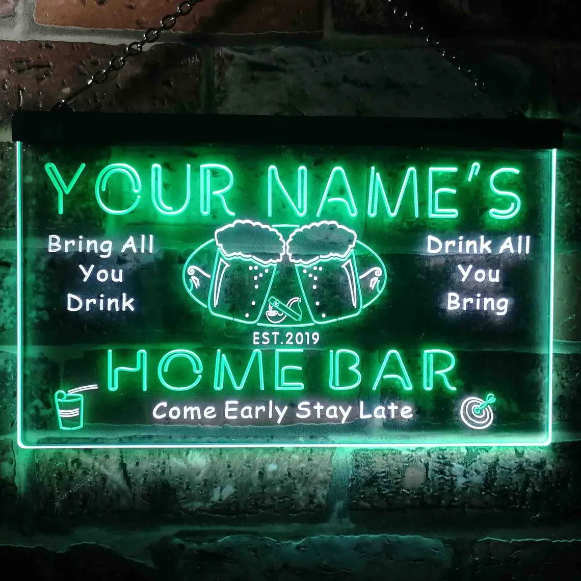 Персонализируйте свое имя тема на год домашний бар пиво двухцветный