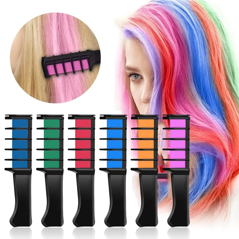 

ELECOOL 10 Color Hair Mascara New Design Crayons For Hair Color Chalk For The Hair Color Temporary Blue Hair Dye With Comb TSLM1