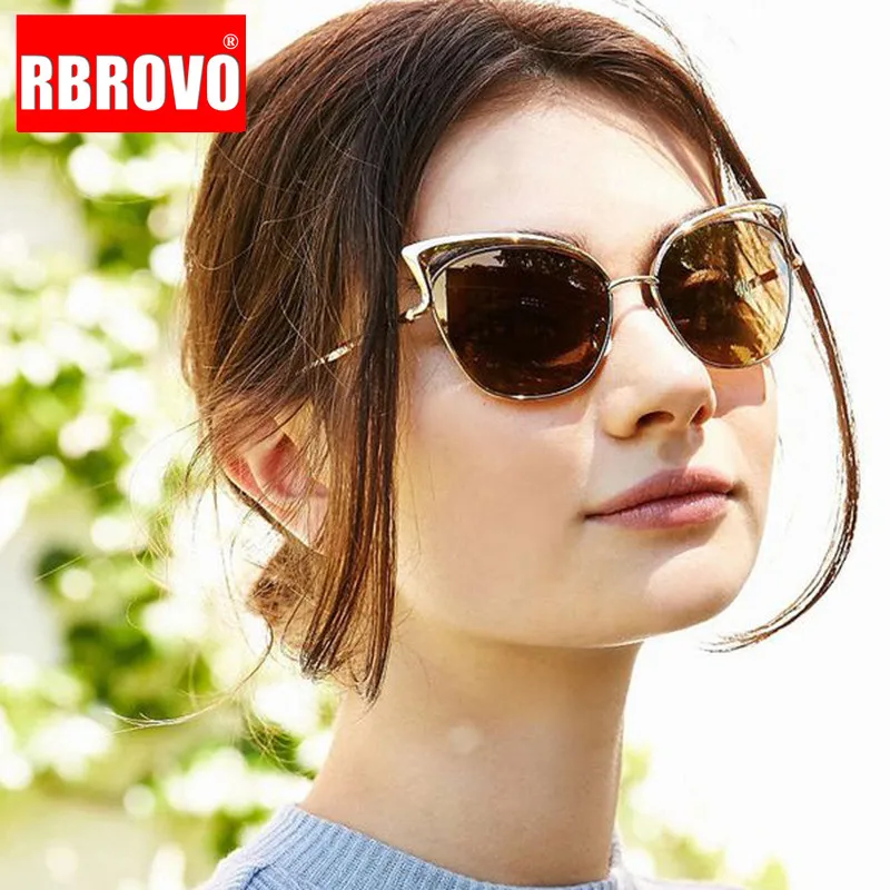 RBROVO Новое поступление 2021 роскошные солнцезащитные очки Женские винтажные